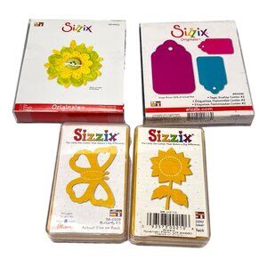 Sizzix Die Cuts Lot 4 Flower Gift Tags Florals Butterfly Craft Scrap Booking